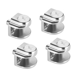 uxcell Glass Shelf Brackets 4pcs Zinc Alloy Glass Shelf Clamp Pegs Support Clip Shaft Mount for 5mm-8mm Thick