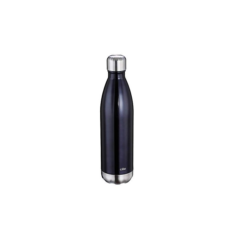 cilio Elegant Insulated Drinking Bottle 750 ml Black Double-Walled Stainless