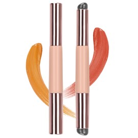 Unaone Silicone Lip Brush - Double-ended Premium Silicone Lip Applicator with 2 Lids, Makeup Brush for Lip Clay, Lip Balm, Lip Gloss, Lip Glaze, Concealer, Smudge (1 PCS)