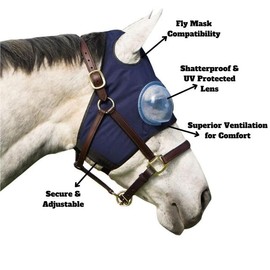 Equine-Medi Lens Horse Eye Protection Hood, Shatterproof, UV Protection, Flexible Lens for Corneal Ulcers, & Eye Injuries, Compatible w/Horse Fly Mask, Small Size