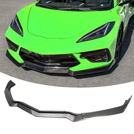 NEESPOC Front Bumper Lip Splitter Spoiler Fit for Chevy Corvette C8 Stingray 1LT/ 2LT/ 3LT/ 1LZ/ 2LZ/ 3LZ 2020-2025 Air Chin Body Kit Exterior Accessories （Carbon Fiber Style