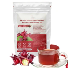 Lamoone Premium Organic Dried Hibiscus Roselle Flowers Herbal Tea organically grown in Thailand 100g (3.52oz)