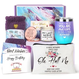 SUHCTUPTX  Mothers Day Gifts ideas Basket for Women with Flannel and stainless steel Insulated tumbler Blanket, Unique Gifts for Mom, Friends, and Wife - Color: violet