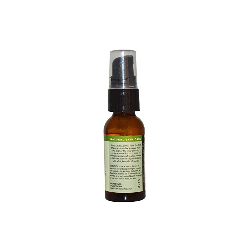Baobab Oil Certified Organic Aura Cacia 1 oz Oil