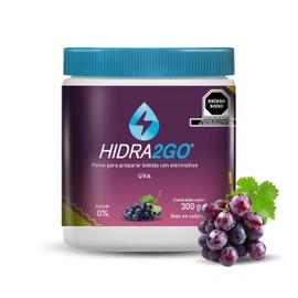 HIDRA2GO | Electrolitos Sin Azucar en Polvo 300gr - Sabor Uva | Pre Workout Hidratación Efectiva | Electrolit Pre Entreno Suplementos Gym | Sin Calorías Vegano y Ecológico