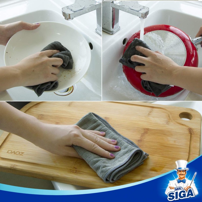 MR.SIGA Microfiber Cleaning Cloth, All-Purpose Cleaning Towels, Pack of 6,