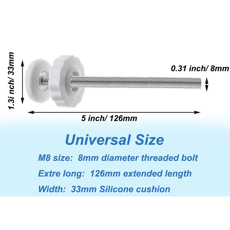 4Pcs Universal Baby Gate Threaded Spindle Rod, M8 (8mm) Replacement