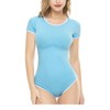 Cotton Button Crotch Bodysuits Adult Romper Onesie Basics, Azul (Skyblue),