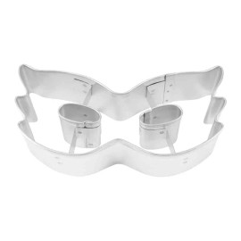 R&M Silver Mardi Gras Mask 4"  Steel Cookie Cutter R&M
