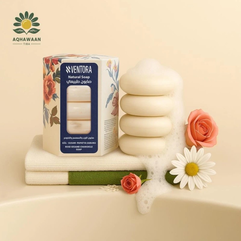 Ventora - Natural Rose, Sesame & Chamomile Soap