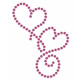 Rhinestone Genie Two Hearts - Plantilla magnética de diamantes de imitación, color negro