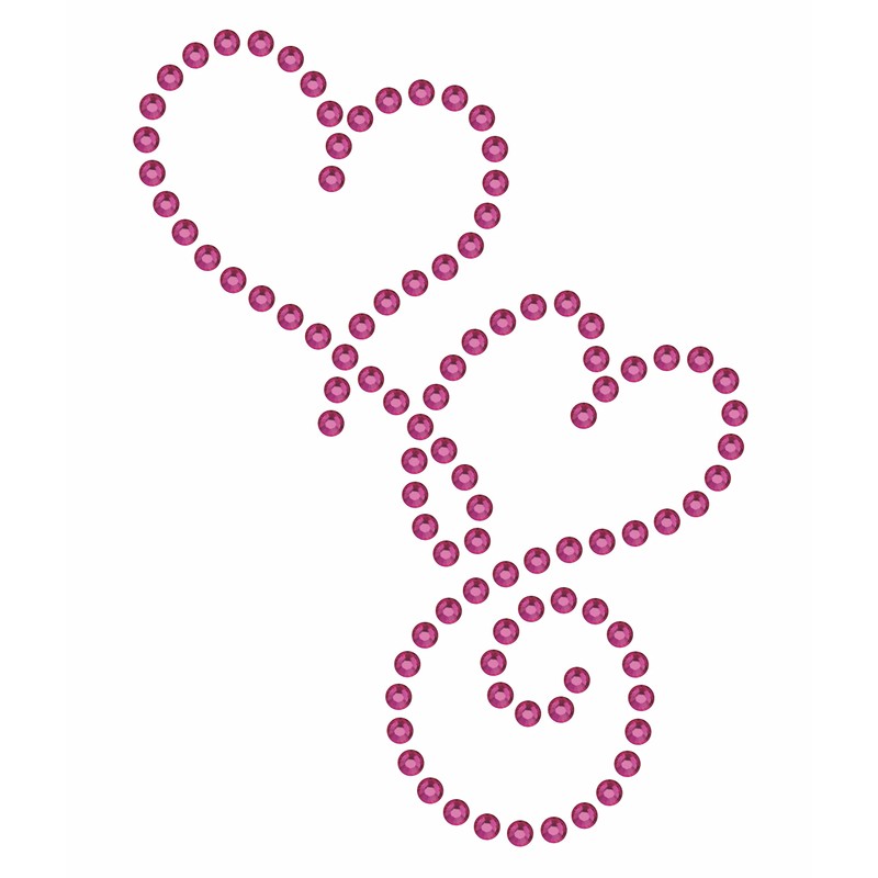 Rhinestone Genie Two Hearts - Plantilla magnética de diamantes de