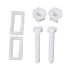 Emptty Rectangular Shaped White Toilet Seat Hinge Bolts Screw Nuts