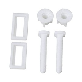 Emptty Rectangular Shaped White Toilet Seat Hinge Bolts Screw Nuts Repair Tool Pack of 2