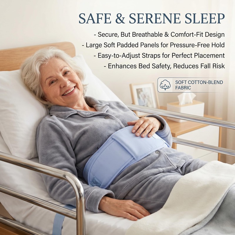 Medical Bed Restraint Strap for Elderly, Anti-Fall Waist Belt for