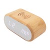Wooden Alarm Clock USB Wireless Charging Wood LED Digital Display