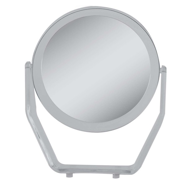 Zadro 6.5 Inch Round Dual Sided Swivel Counter-Top Vanity Mirror, 5X/1X 5.5 Inch Magnification Glass Mirrors