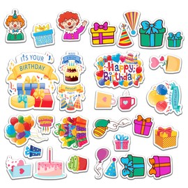 Pack 40 Pcs Birthday Car Stickers for Party Favors Thank You Labels Celebrating Cute Weatherproof Sticker Vinyl Decals Party Accessories Reflective Automotive Birthday Supplies