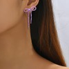 Bow Earrings for Women Purple Bow Earrings Silver Bow Rhinestone