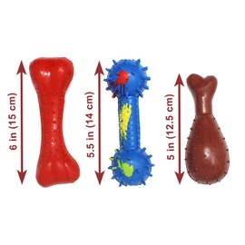 Jalousie Chew Toy Natural Rubber chew Toy for Interactive Play Toy Ball Rope Rubber Value Set for Small to Medium Breed Dog mutt Puppy