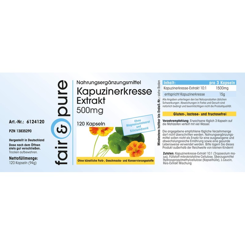 Fair & Pure® - Nasturtium Extract 500 mg - 10x
