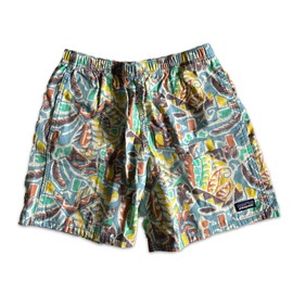 Patagonia Kids' Funhoggers Cotton Shorts Boy's Large 12 Thiving Print Lago Blue Print