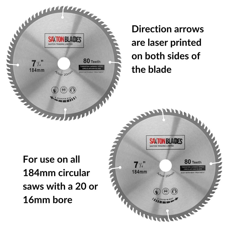 TCT18480T20B TCT Circular Saw Blade 184mm x 80T x 20mm