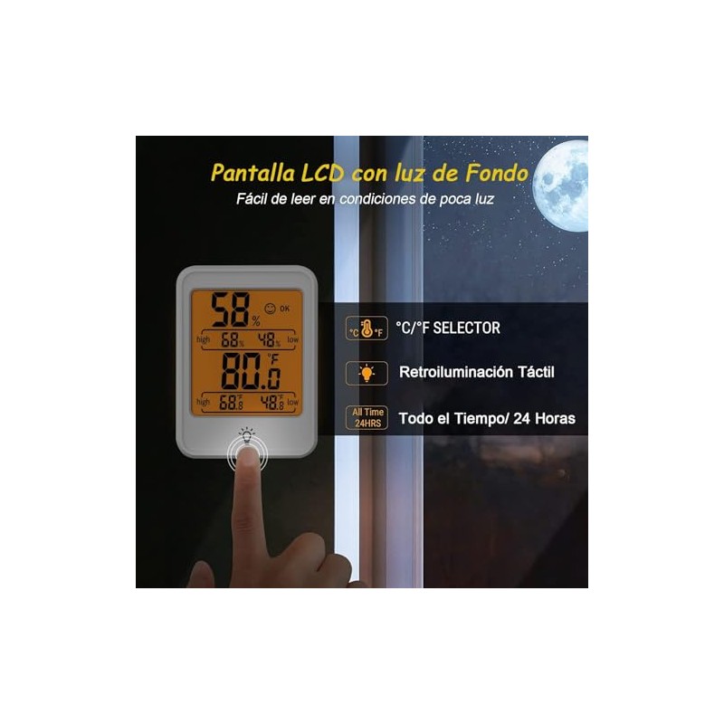 Termmetro Higrmetro Digital, Monitor Temperatura Humedad