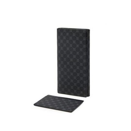 Daks (신세계강남점)DBWA2F121BK  LOUIS PVC블랙 가죽 로고 DD 패턴 장지갑 (DBW)DBWA2F121BK LOUIS PVC Black Leather Logo DD Pattern Long Wallet