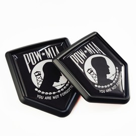 Newperlite Pow Mia Flag Decal Sticker Car Emblem You are Not Forgotten Flag Car Decoration Accessories Chrome Shield for Truck Vehicles Cars, 2 Pack