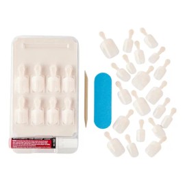 Uñas Postizas Kiss Acrylic French KAN01 Nude Breathtaking | 28 Piezas con Pegamento Incluido