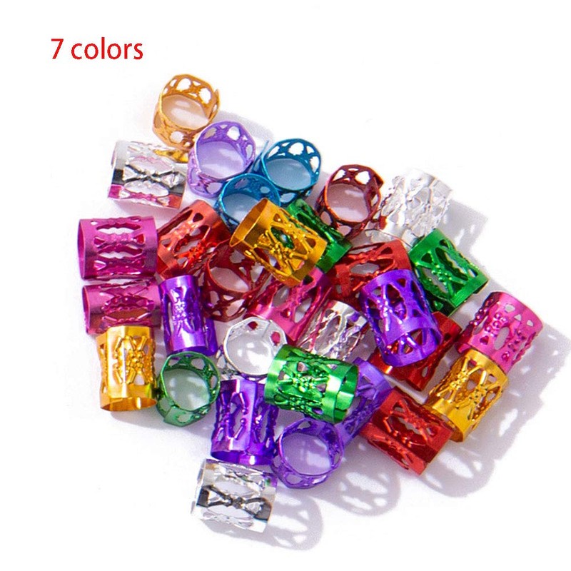 100pcs Hair Jewelry for Women Braids Beads Hair Decorations Aluminum