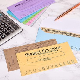 96 Pack Budget Envelopes Bulk for Cash System, Budgeting Binder, Tracking Money Savings, 12 Colors (6.5 x 3 In)