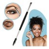 Brocha Doble Para Ceja Con Cepillo Pincel Cosmético 1pz Full