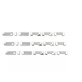 3-PC Sierra Badge Emblem in Chrome Finish for GMC Yukon & Sierra 2019-2026 Models - Suitable for Doors and Tailgate - Fits 1500, 2500HD, and 3500HD Models