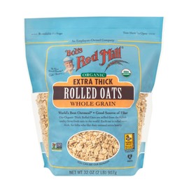 Bob's Red Mill Organic Extra Thick Rolled Oats, 32oz (Pack of 1) - Non GMO, Whole Grain, Vegan, Kosher