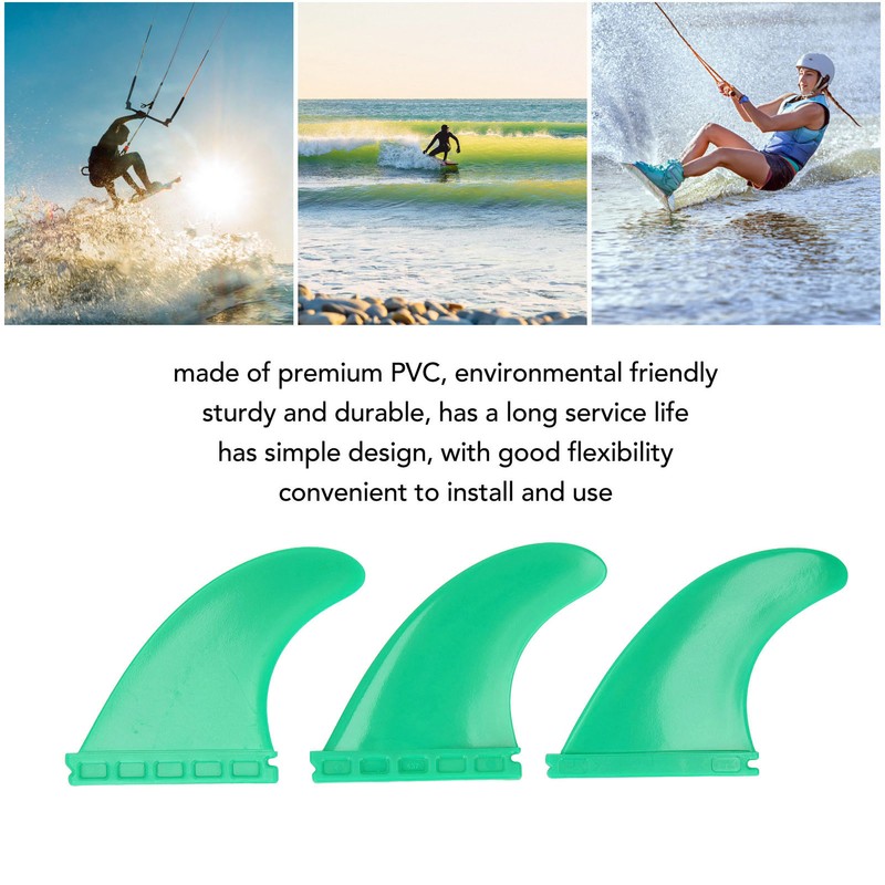 3Pcs Surfboard Fins PVC Thruster Fins Surfing Board Accessories for