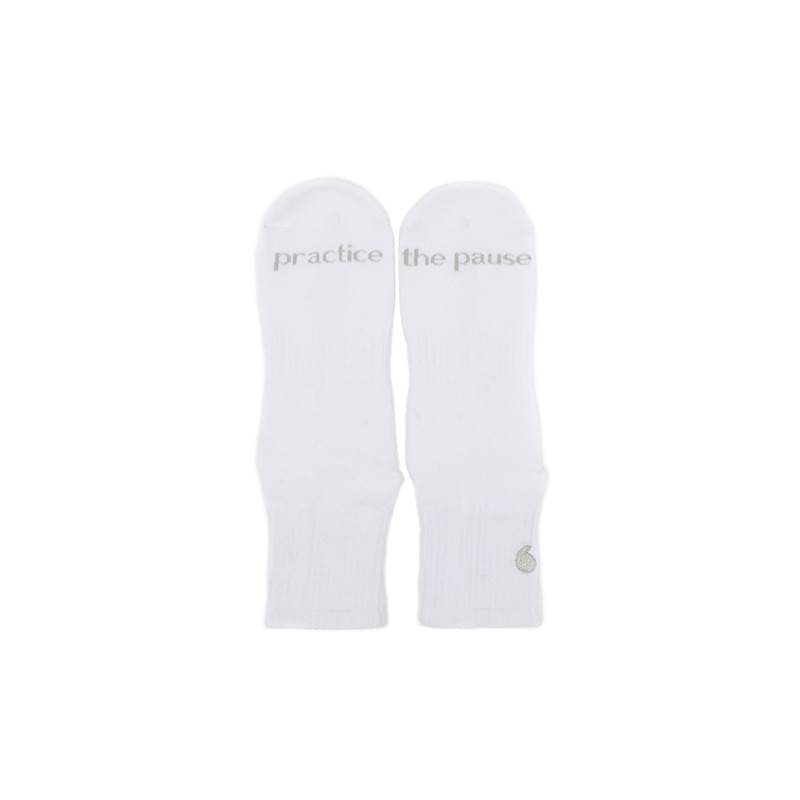 HALFMOON crew socks—pause, White, Small