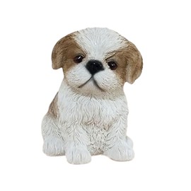 CocoroFactory Garden Ornament Dog Puppy Figurine Decoration Object Figure (Shih Tzu)