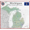Tiger Moon Michigan State Map - 17.7 x 16.5 Inches,