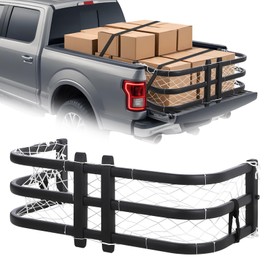 ExploreHorizon Truck Bed Extender 59-72 Inch Adjustable Aluminum Retractable Tailgate Extension for Ford F-150/Ram 1500/2500/3500/Silverado/Sierra/Nissan Frontier (Drill Required for Installation)
