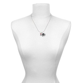 Delight Jewelry Silvertone Lined Angel with Red Heart Script Class of 2025 Dome Charm Necklace, 18"