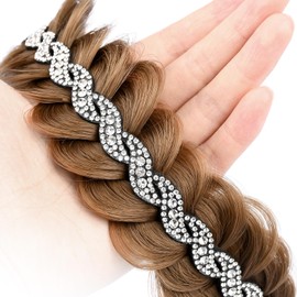DIGUAN Wide Braid with Teeth Synthetic Hair Braided Headband Hairpiece for Women (Ash Brown-2 inches, Wide)