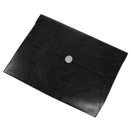 STOBOK Leather Document Organizer Bag Portable Capacity File Storage for Travel Anti-wear Material Magnetic Closure File Folder