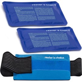 2 Soft Gel Ice Packs for Injuries Reusable with Extra Comfy Adjustable Cold Pack Wrap, Flexible Hot and Cold Compress