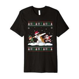 Dabbing Santa Elf Saint Bernard Dog Girls Boys Kids Xmas Premium T-Shirt
