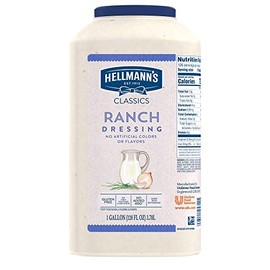 Hellmann's Classics Ranch Salad Dressing Jug Gluten Free, No Artificial Flavors, Colors, added MSG or High Fructose Corn Syrup, 1 gallon, Pack of 4