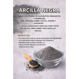 Arcilla Negra Facial 100% Natural 1kg Para Piel Grasa Y Acné
