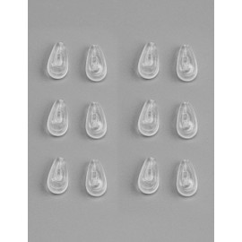 Handwith 6 Pairs Soft Silicone Eyeglass Nose Pads for Oakley Big Square Wire/Half Wire 2.0/Felon, Push-in Anti-Slip Comfort Fit Eyeglass Nose Piece Nose Guard Replacement Kit Clear