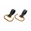 Smart Start Stroller Hooks, Set of 2, Black/Gold, Synthetic Leather,